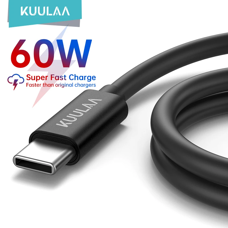 

KUULAA USB C to USB Type C Cable 60W for iPhone Samsung iPad Pro Fast Charging Charger Cord Quick Charge USB C Cable