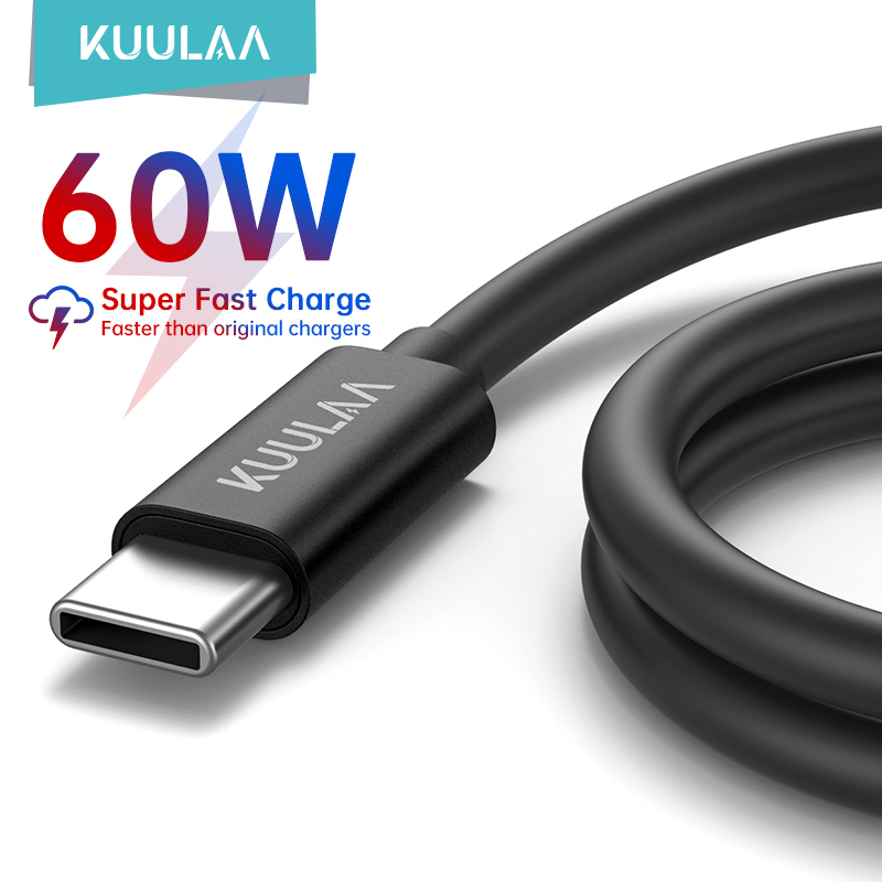 KUULAA USB C to USB Type C Cable 60W for iPhone Samsung iPad Pro Fast Charging Charger Cord Quick Charge USB C Cable 