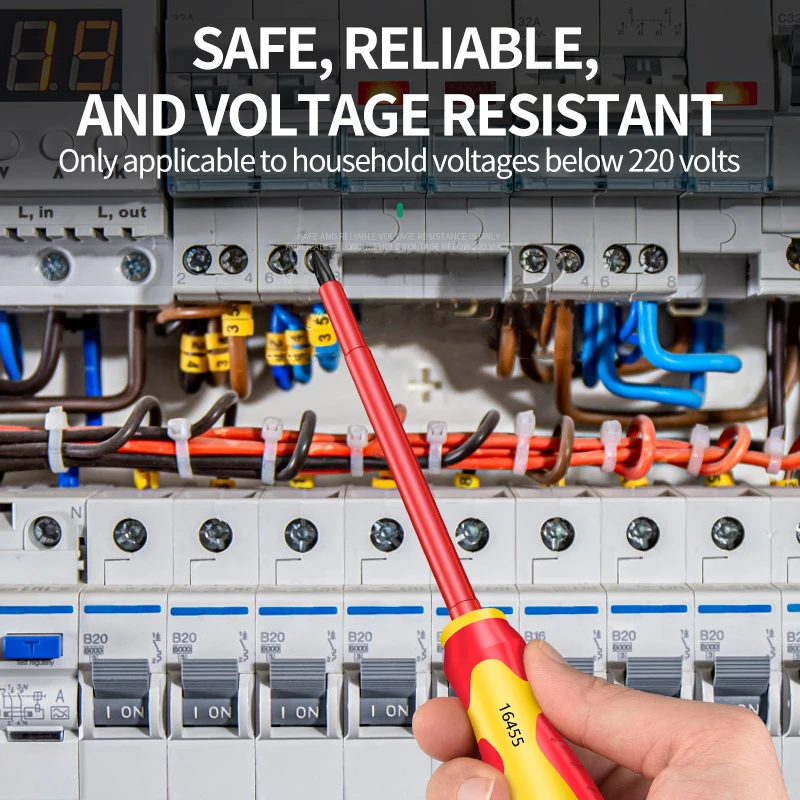 معزول فيليبس مشقوق PP مقبض اليد مفك مجموعة سائق كهربائي أداة إصلاح أدوات يدوية متعددة الوظائف #3