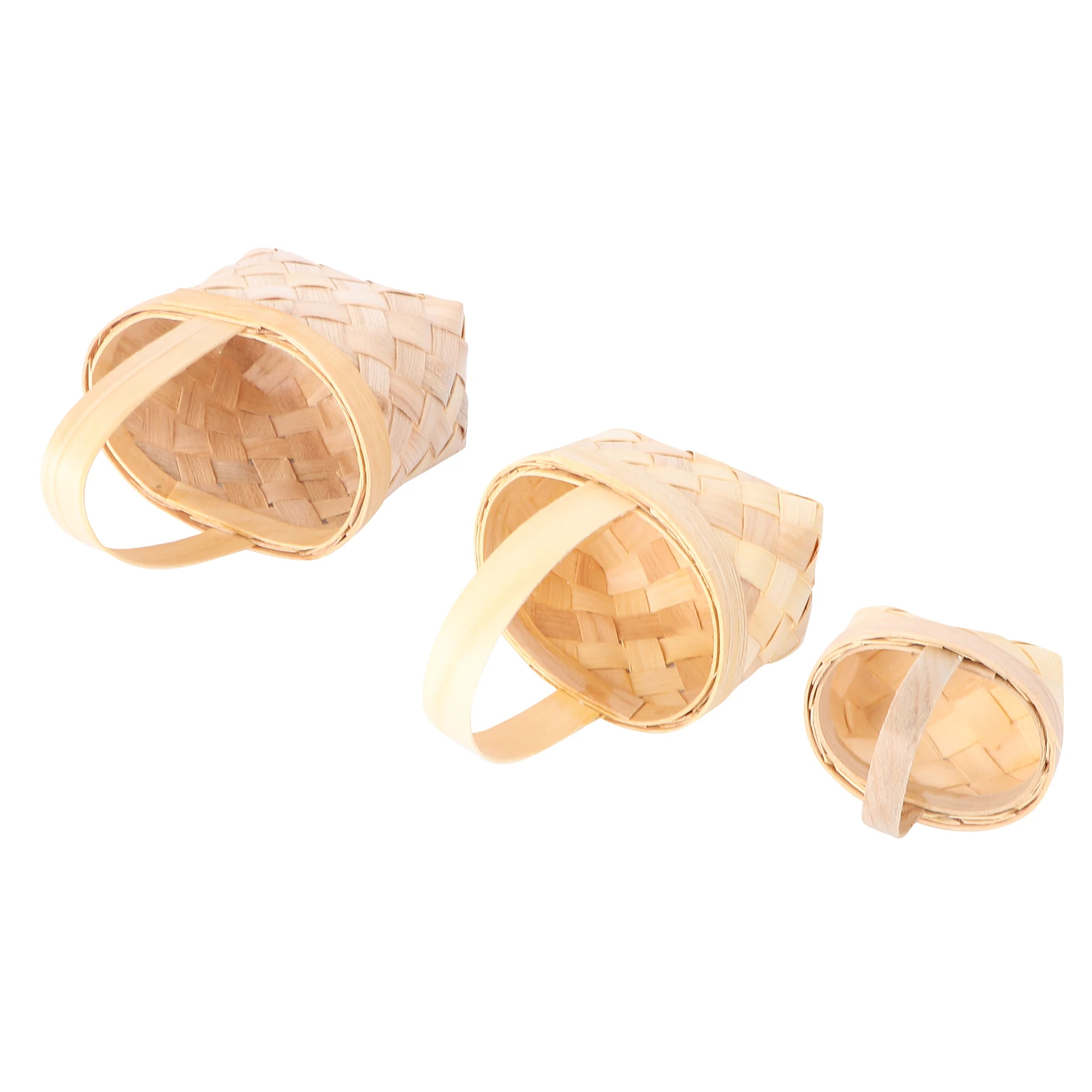3 pezzi Mini cestini intrecciati H giocattoli per bambini dimensioni grandi medie piccole materiale in legno sicuro borsa leggera per giocare a decorazioni per la casa idee regalo