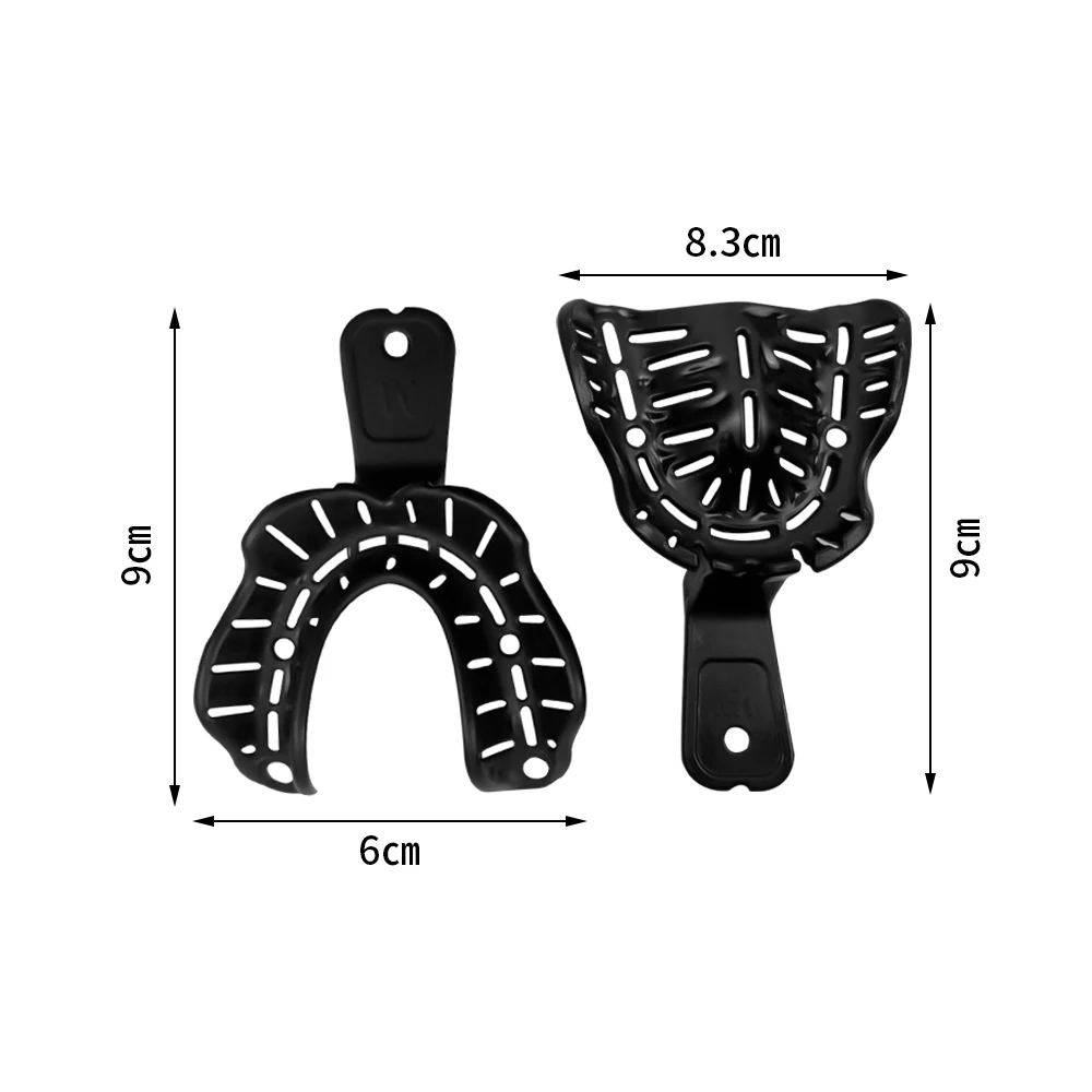 12pcs/Box Edentulous Impression Trays Denture Model Hot Molding Initial Dental Tray Plastic Full Mouth Teeth Holder Dentist Tool