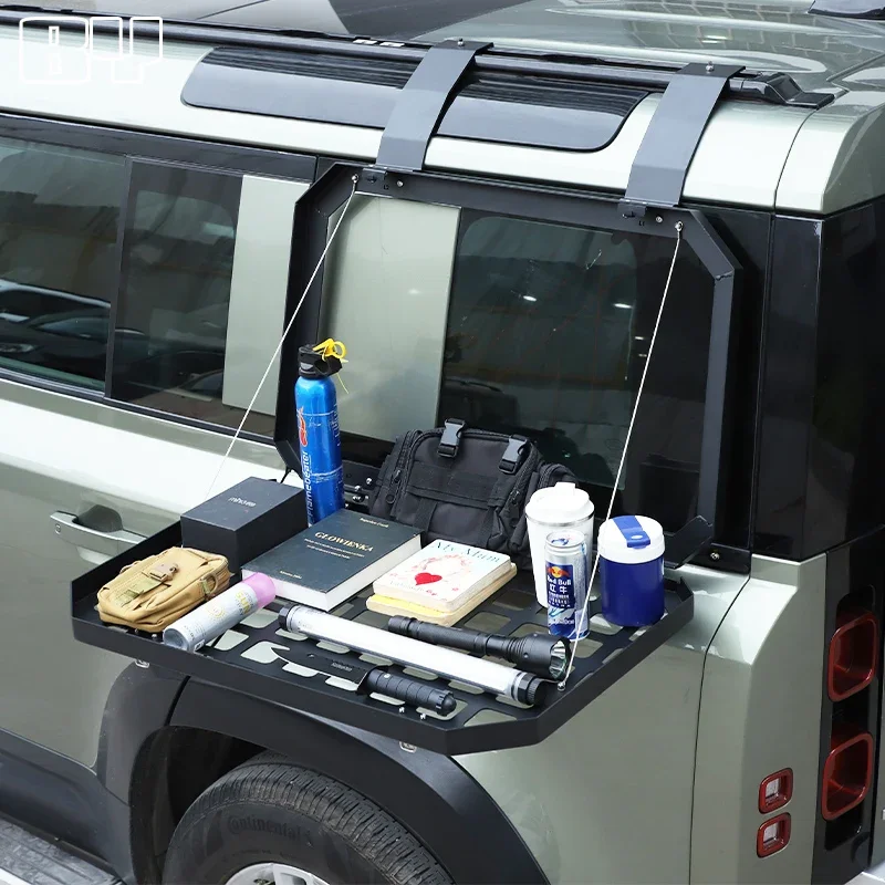 Aluminum Alloy Car Rear Window Glass Armor Shelf Storage Racks For Land Rover Defender 90 110 130 2020-2024 Car Accessories