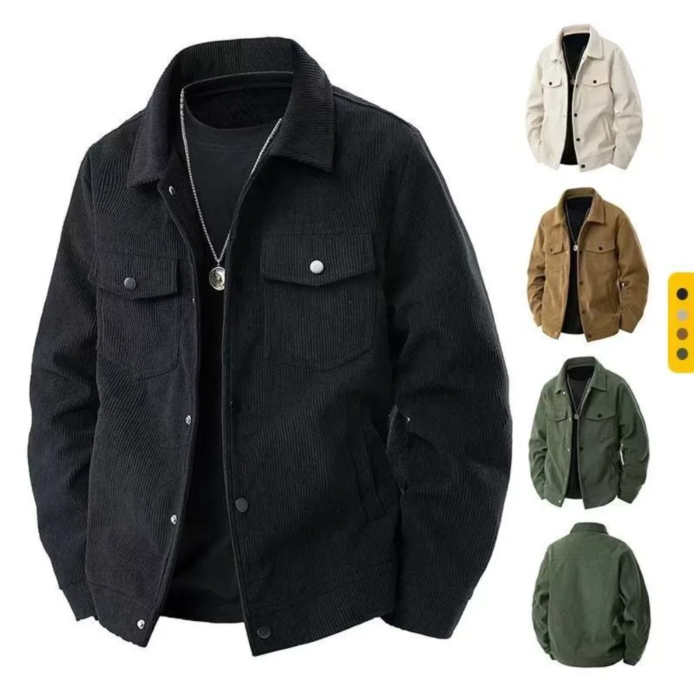 

Men's Stand Collar Jacket, Lightweight Long Sleeve Utility Coat for Spring, Modern Casual Bomber with Zipper Pockets
