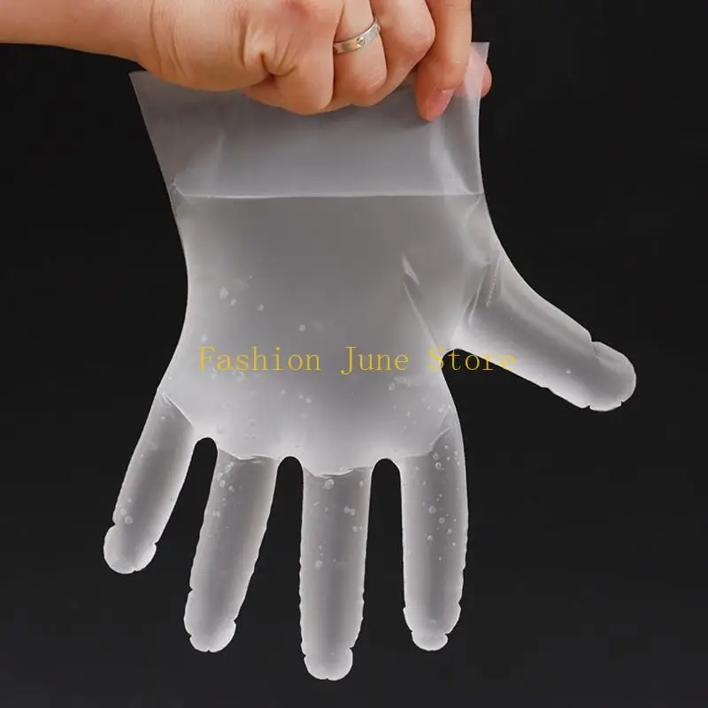 N5KA 100 Pcs Clear Work Gloves Plastic Safe Disposable Gloves Protective Gloves