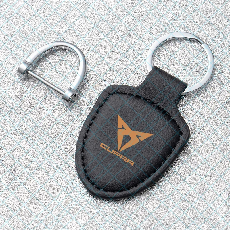 1PC Fashion Car Keychain Ring Leather   Key Chain Gift For Seat Cupra Raval Born Leon Formentor Ateca Terramar Auto Accessories