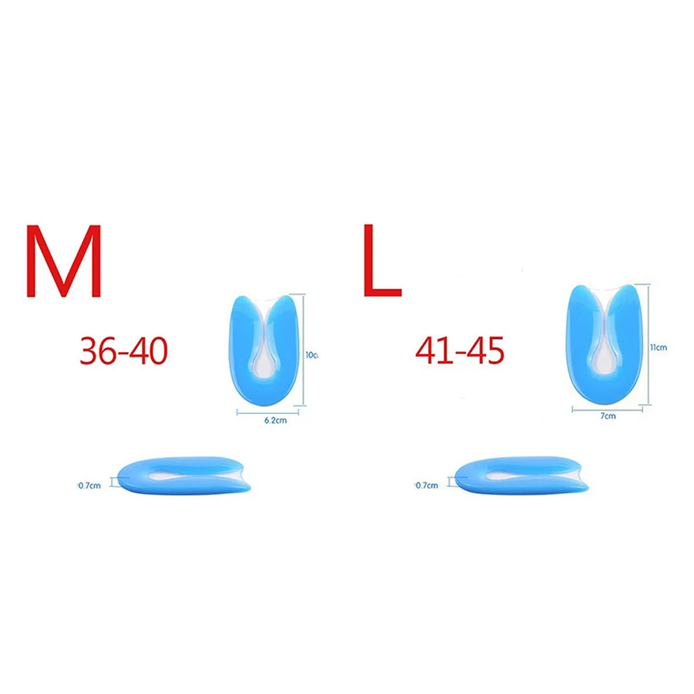 1 쌍 실리콘 발 뒤꿈치 깔창 흡수 신발 패드 자체 접착 발 뒤꿈치 패드 충격 발바닥 근막염 발 통증 완화 젤 쿠션