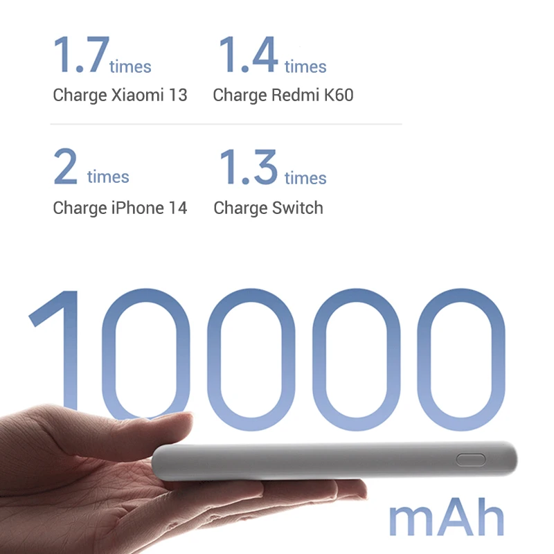 باوربانك شاومي 10000mAh 22.5W النسخة لايت P16ZM نوع C PD اتجاهين للشحن السريع Mi Powerbank 10000 للتبديل آيفون 13 14