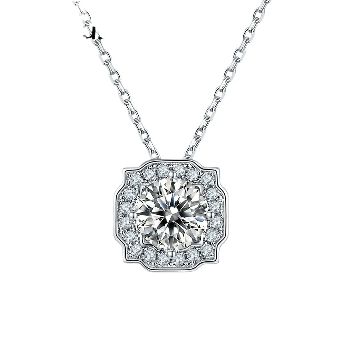 

Ожерелье из стерлингового серебра 925 пробы с лабораторным бриллиантом, 1-каратный кулон с культивированным бриллиантом цвета D, ювелирные изделия