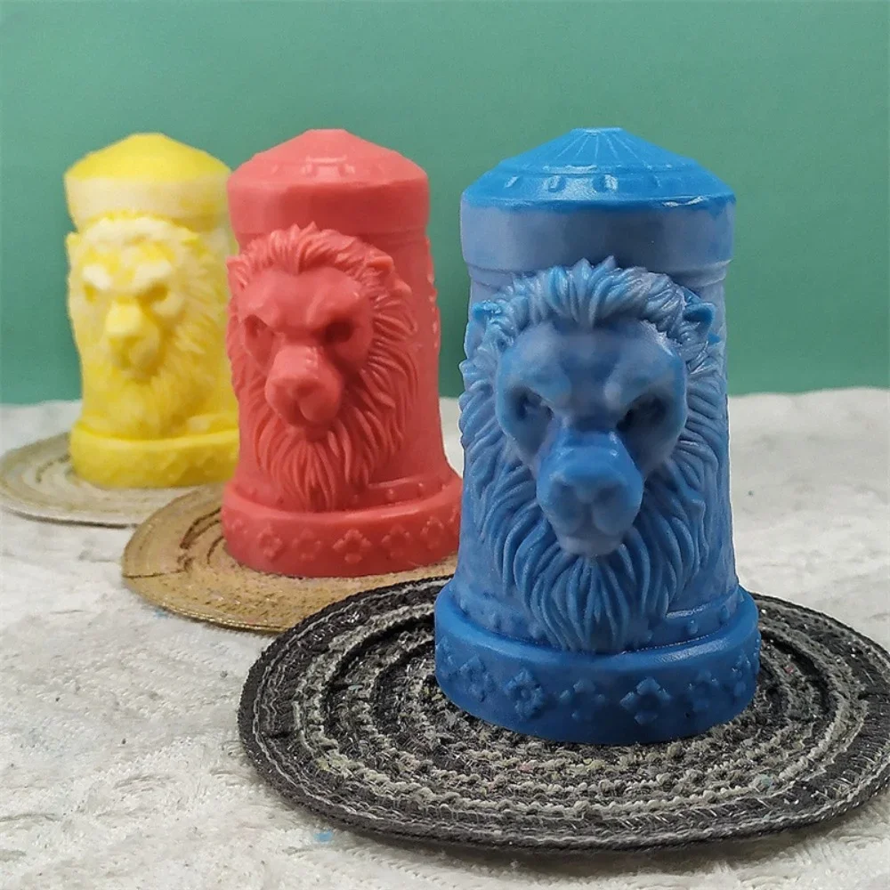 Cartoon Animal Cylinder Silicone Candle Mold DIY Lovely Lion Gypsum Mould Wax Aromatherapy Making Tool Handmade Gifts Home Decor