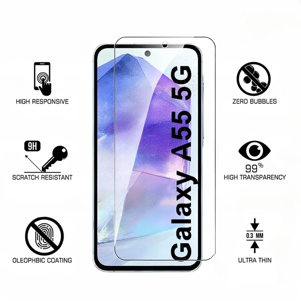 4 шт. закаленное стекло для Samsung Galaxy A55 A56 A52 A72 A71 HD Защитная пленка экрана F16 F15 F06 F05 Фото №2