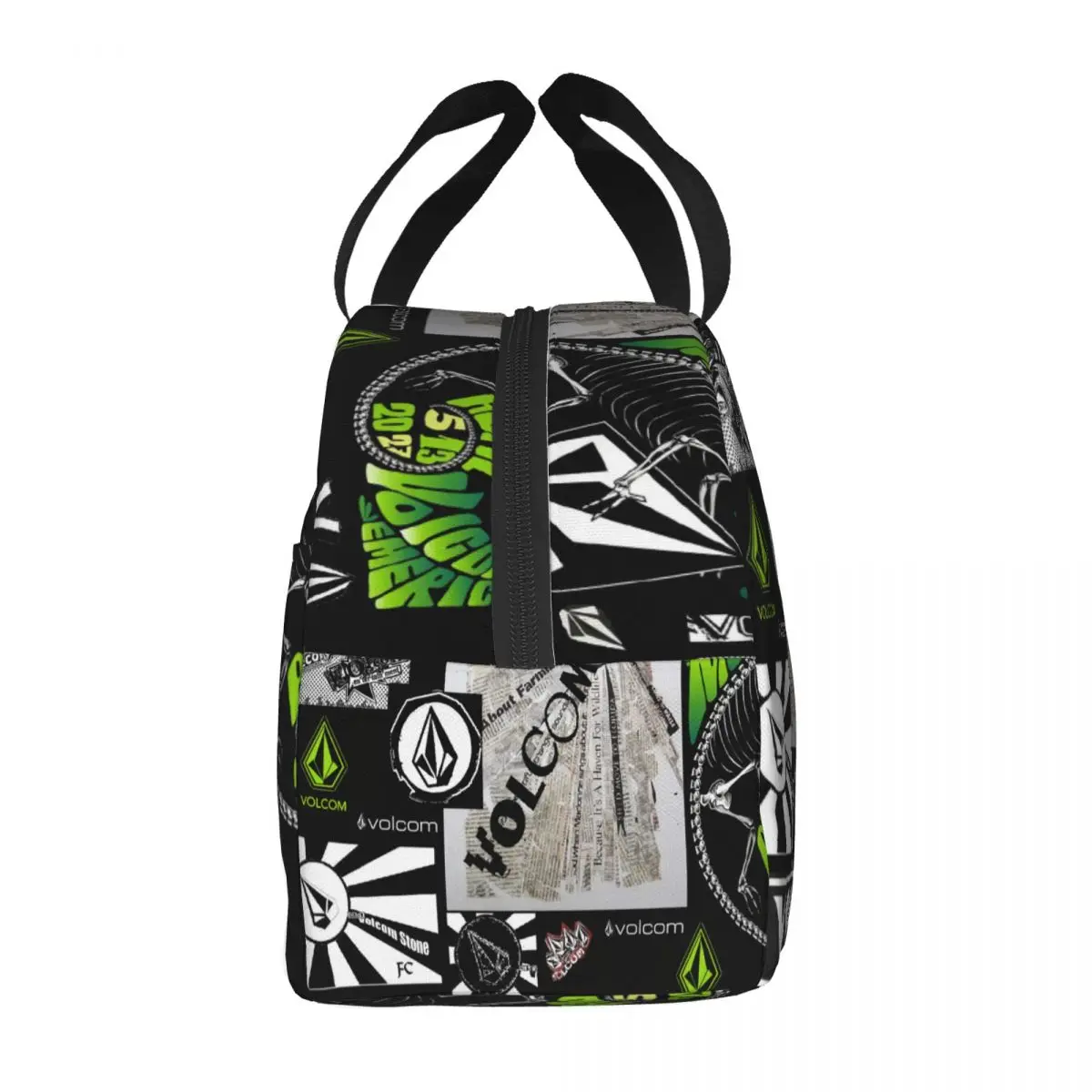 Custom Volcoms Symbol Portable Lunch Boxes for Women Leakproof Cooler Thermal Food Insulated Lunch Bag Office Work