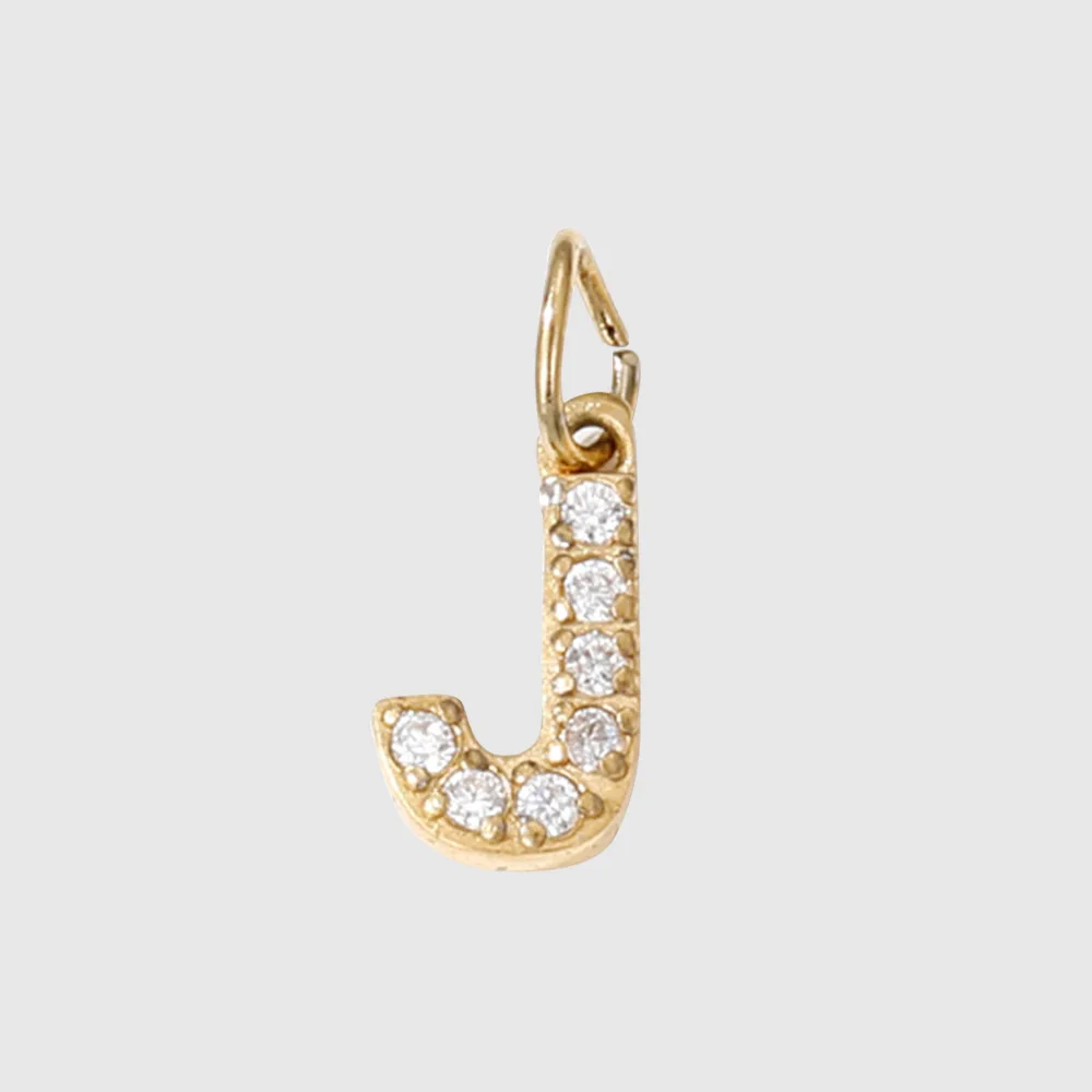 CARLIDANA Neue Edelstahl Buchstaben Anhänger Halskette Armband Alphabet Initial Charms 18K vergoldet DIY Zirkon Schmuck – Detail 18