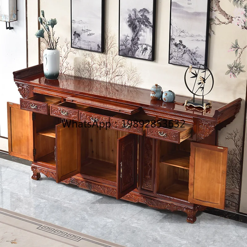 YFY النمط الصيني خشب متين طاولة المذبح غرفة المعيشة مرتفعة خزانة التلفزيون طاولة بوذا منحوتة #2