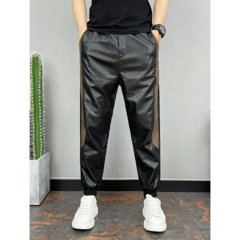 Open-Crotch Pants Men's Fleece-Lined Thickened Motorcycle Winter Take-out Riding Leather Pants Double-Headed Invisible Zipper