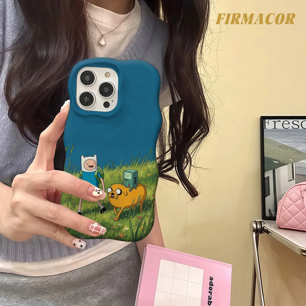 Luxury Wave Anime A-Adventure TimeS Double Layer Phone Case For iPhone 17 Air 16 15 14 13 12 11 Pro Max Full Protection Case