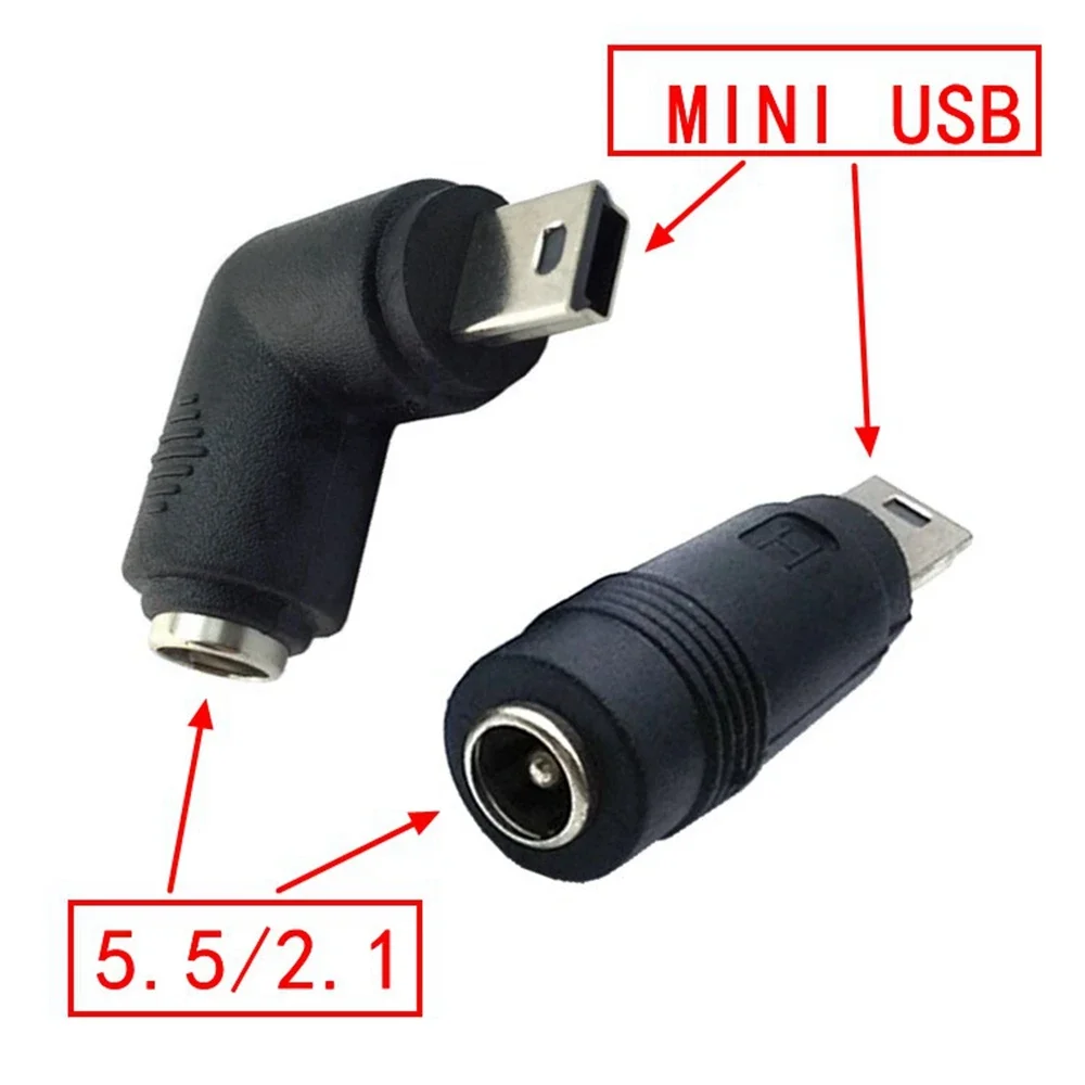 

DC5.5 * 2.1 5MM female to mini USB male connector DC to T-port 5Pin power adapter