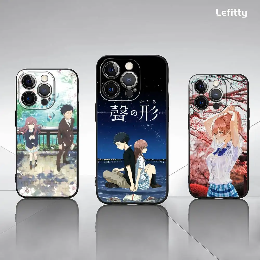 

Famous Anime S-Silent V-Voice Phone Case For iPhone 16 15 14 13 Pro Max Plus Mini Frosted Soft Shell Funda Shockproof Cases