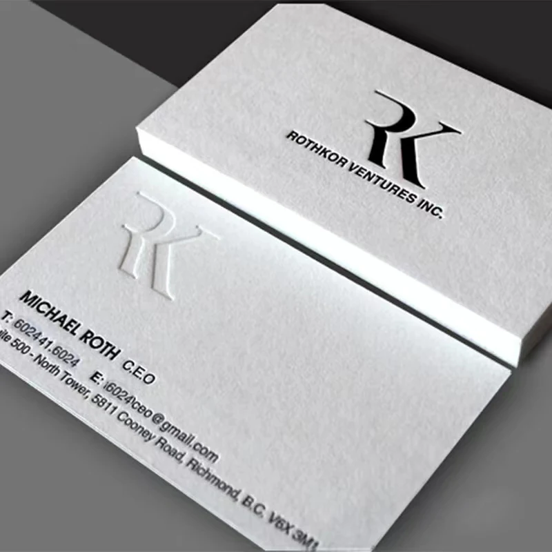 200Pcs Cotton Paper Business Cards High end concave convex business card UV