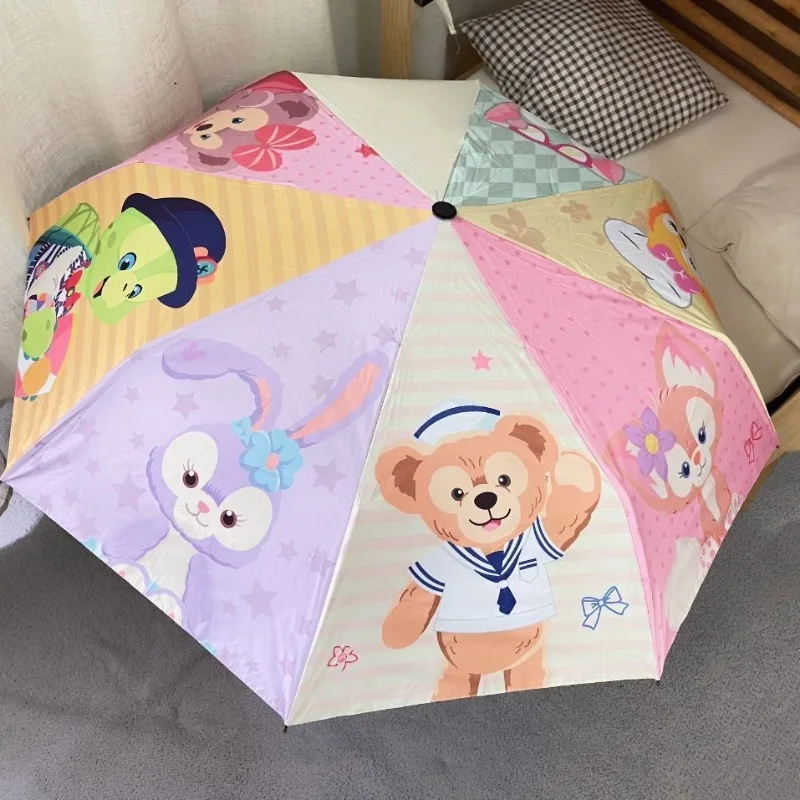 New Cartoon Kawaii LinaBell StellaLou Olu Mel ShellieMay Fully Automatic Umbrella Disney Anti-UV Portable Folding Umbrella Gift