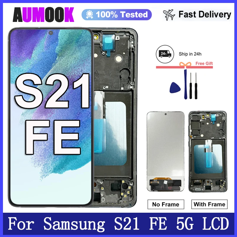 Pantalla AMOLED nueva de 6.4'' para Samsung Galaxy S21 FE 5G, ensamblaje de LCD y pantalla táctil para Samsung S21 FE, reemplazo