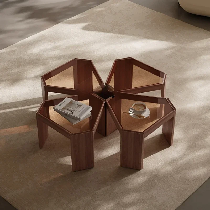 

Designer Honeycomb Coffee Table Nordic Minimalist Living Room Italian Minimalist Large And Small Apartment Type Glass