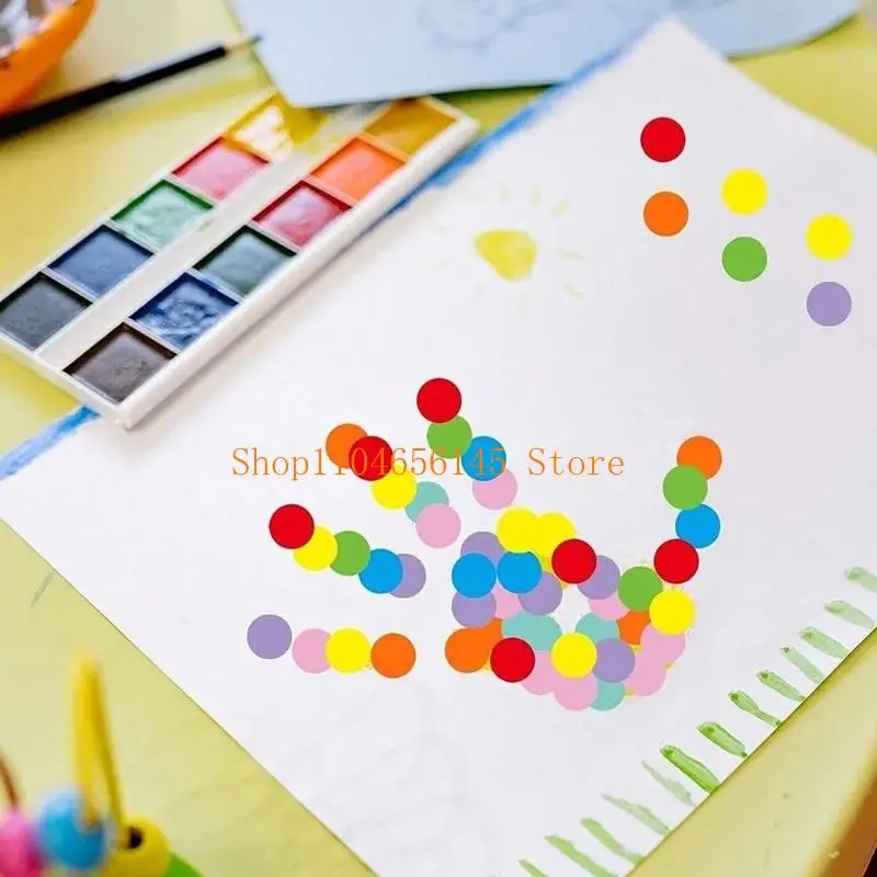 

652F 4000Pcs Assorted Color Round Sticker 25mm Dot Sticker Multicolored Adhesive Wrapping Label for Sealing and Packgaing