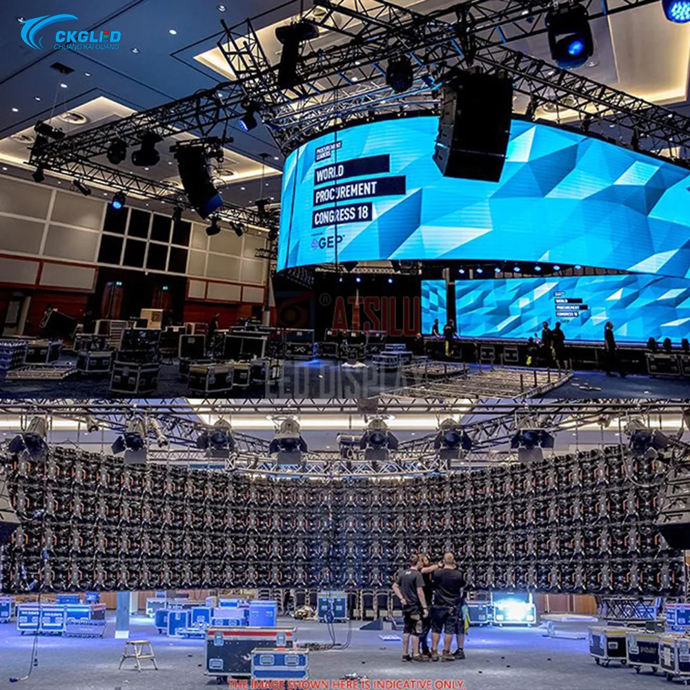 Indoor Led Advertising Display Screen Installation HD Full Color Stage Rental LED Screen Display