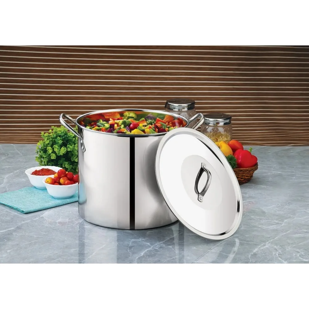 

12 Quart Stainless Steel Stock Pot, Silver