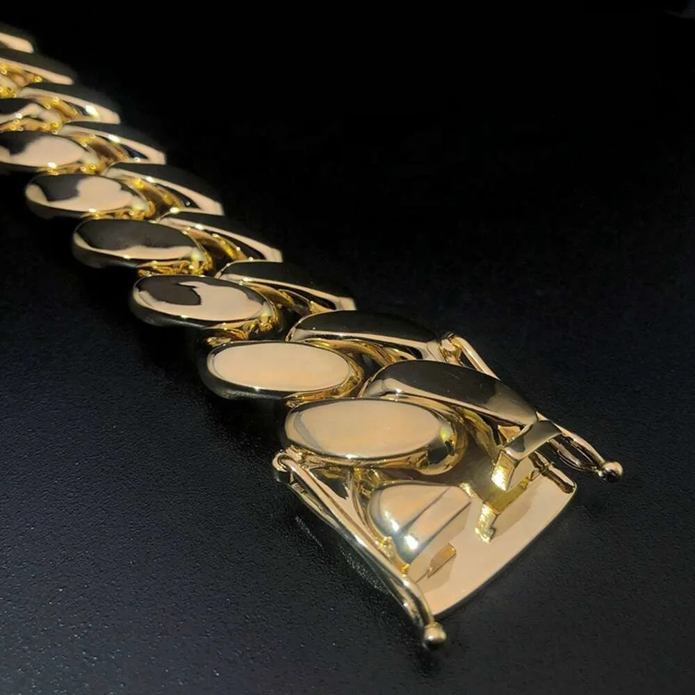 Factory Custom Cuban Link Chain Real 925 Sterling 10k 14k 18k Solid Gold Hip Hop Fine Miami.