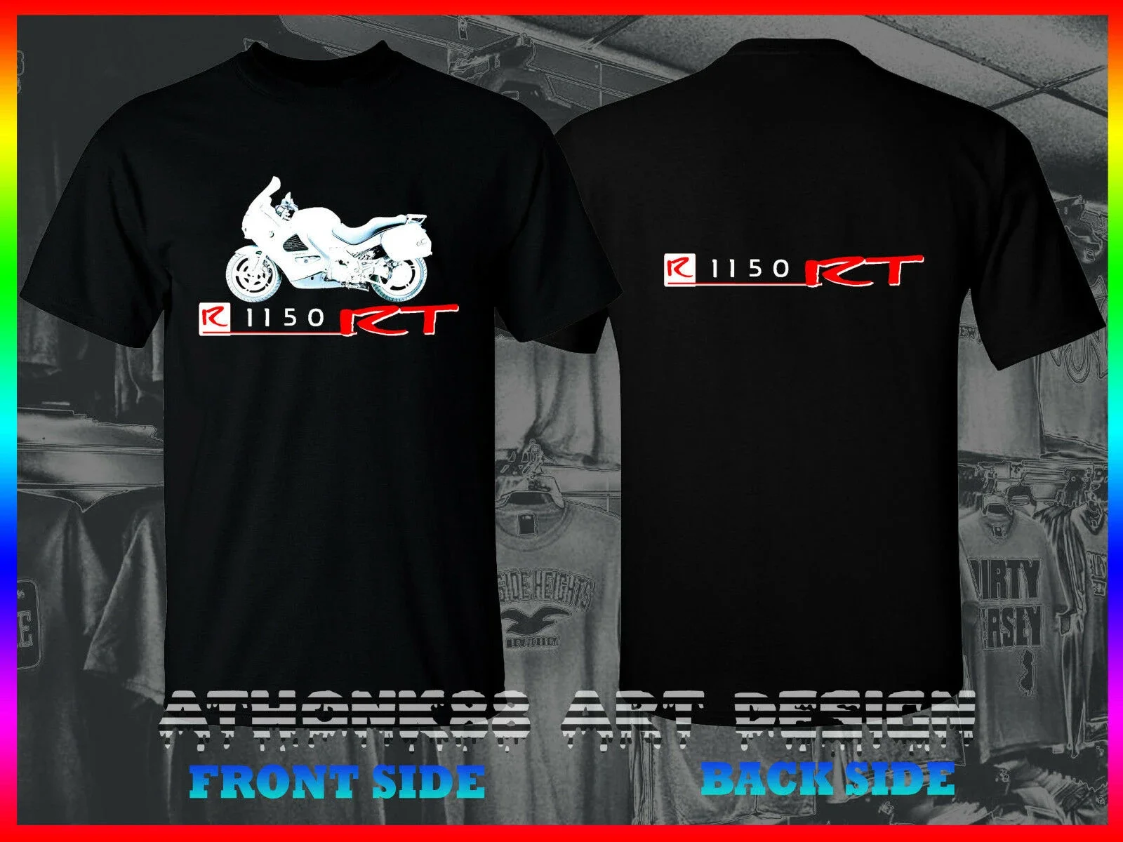 R1150RT T-SHIRT R 1150RT TEE SHIRT German Motorcycle Motorrad double side