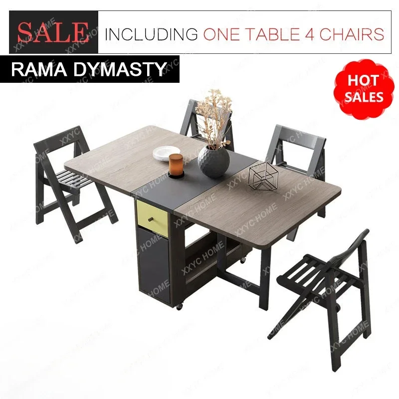 Fashion Folding Dining Table Furniture yemek masasi Multifunctional Rectangle Foldable Dining Table Folding Chairs