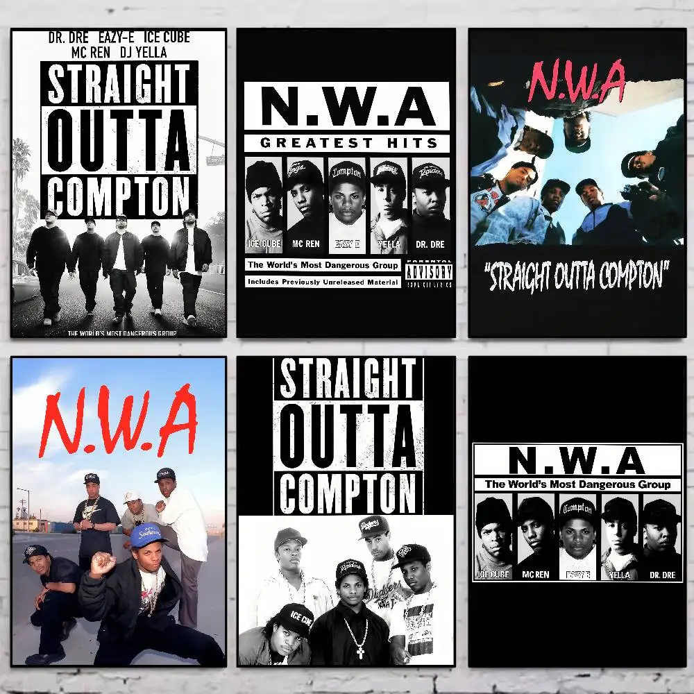 Rapper NWA Niggaz4Life Poster Gallery Prints Self Adhesive Home Decor Decoration Wall Decals Living Room Sticker