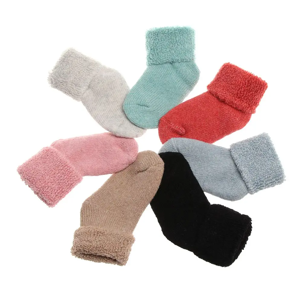 Toddler Soft Candy Colors  Woolen Socks Snow Floor Socks Thick Warm Childen  Stocking