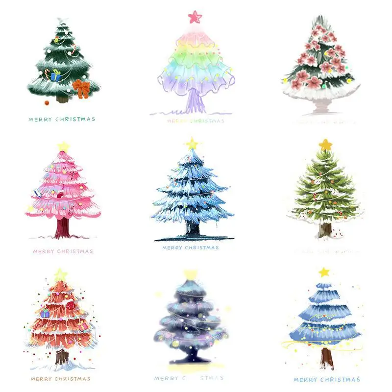 1pcs Christmas Tree Stickers New Year Pendant Ornaments Clearance Sales Clearance Sales  Window Glass Electrostatic Color