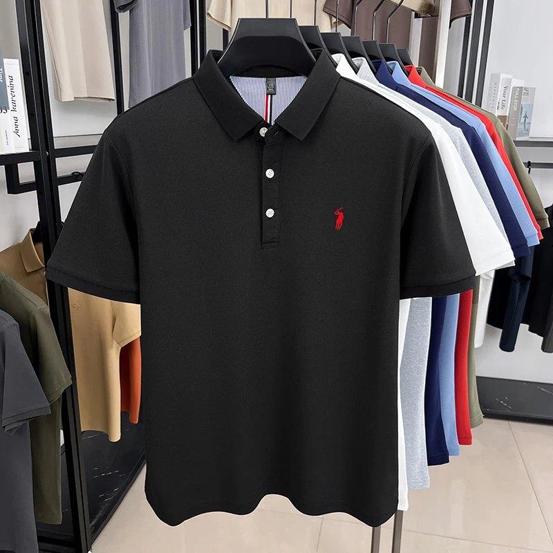 Luxury fashion pony embroidered short sleeve polo shirt men's designer brand summer new business leisure high-end Paul T-shirt image 6