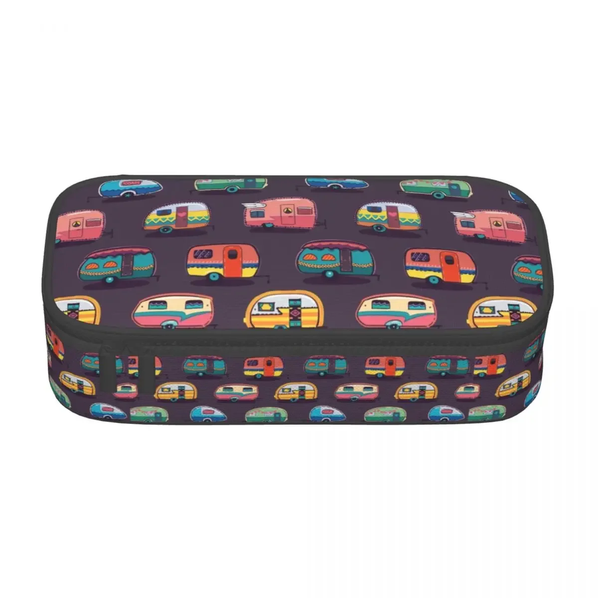 Customized Happy Cute Pencil Cases Boy Girl Large Capacity Camping Life Pencil Bag Pouch Students Stationery