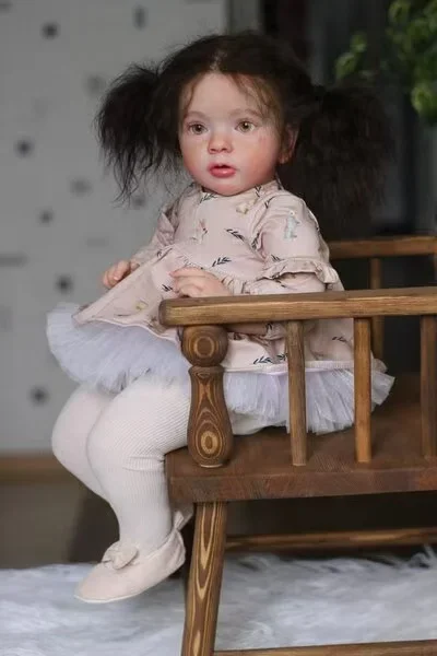 Customized Limited Supply 24inch Reborn Baby Doll Lottie With Hand-Rooted Hair Already Finished Doll with different dress
