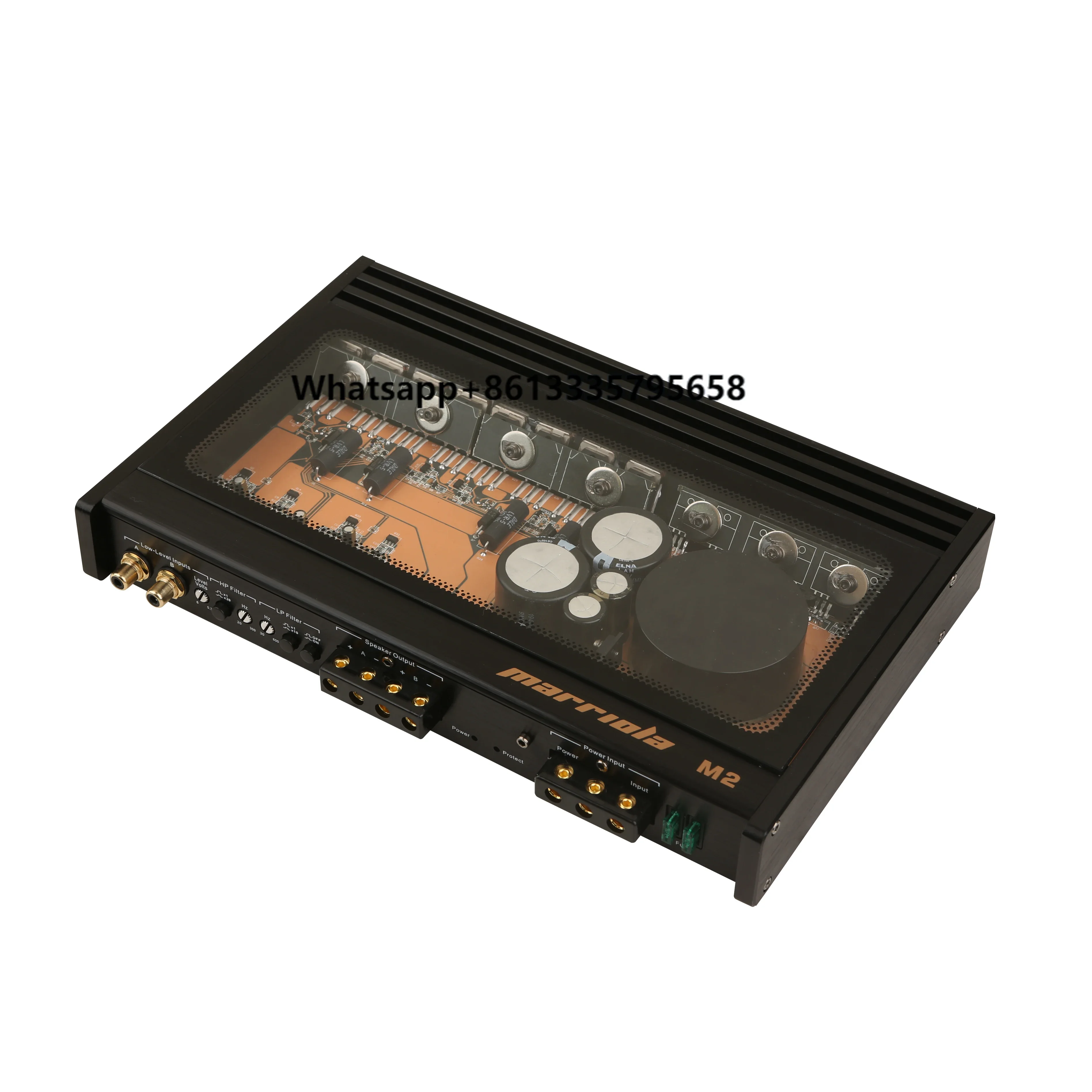 

Hot Selling 2 Channels Car Amplifier M2 2*250W RMS REAL POWER Class AB with Crossovers