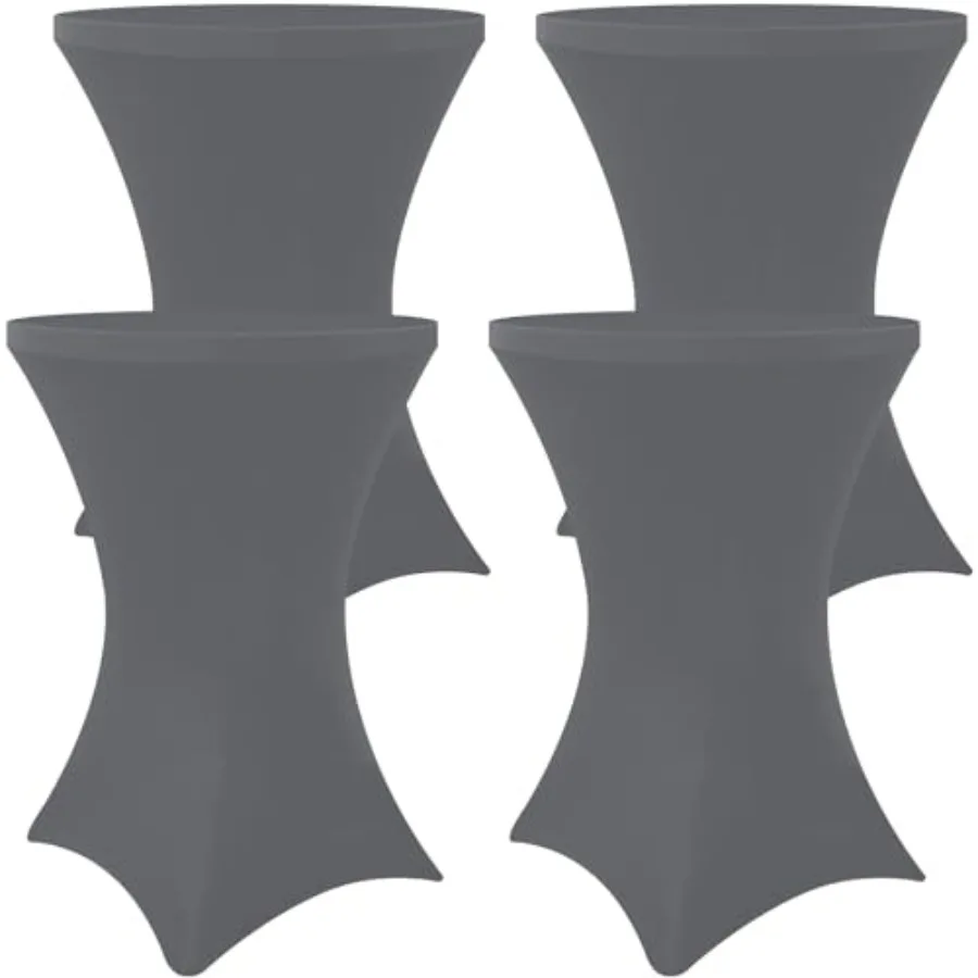 

Moosfor Spandex Cocktail Table Covers 4 Pack, Elastic Fitted Stretch Table Cloth, Round High Top Tablecloths for Bar, Party, Pu
