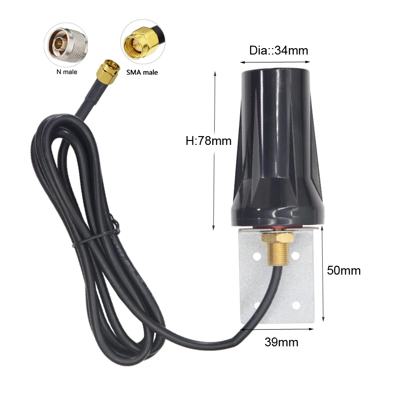 Imagem -06 - Antena Interna e Exterior do Armário Omni Wifi Ip67 Impermeável Sma Rpsma Homem de n Sma 5g 4g Lte 3g g m 15dbi 6006000mhz