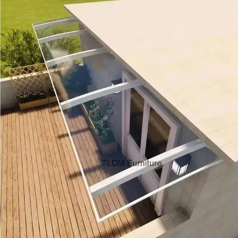 Glass Endurance Luxury Window Villa Silent Gazebos Door Outdoor Shed Rainproof Board Awnings Imitation Transparent Awning Tent W