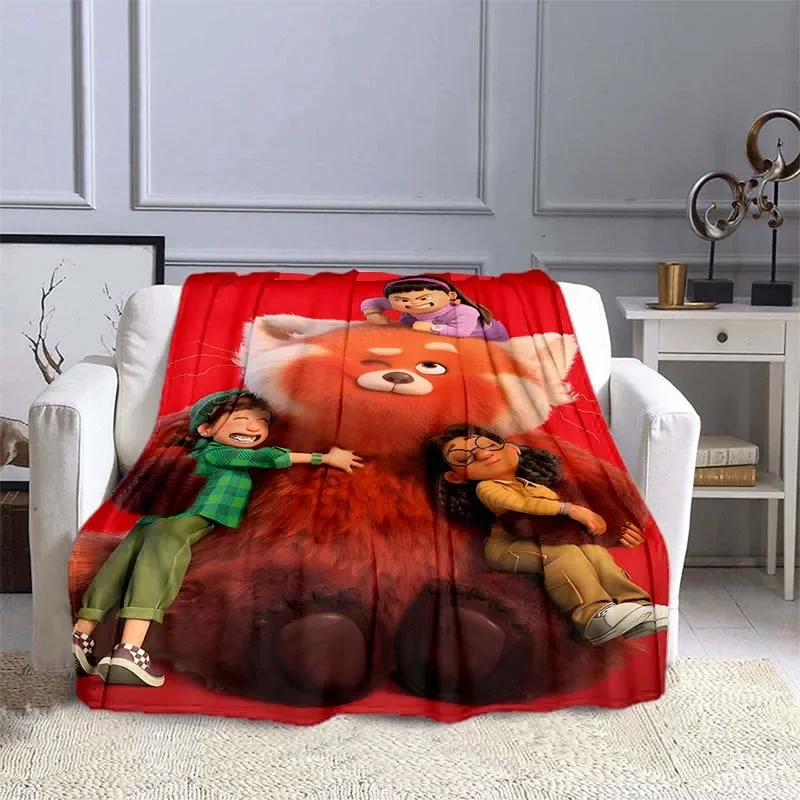 10 Sizes Disney Turning Red Pattern Blanket Warm Soft Fluffy Kids and Adult Sofa Bed Throw Blanket Outdoor Travel Camping Sheet