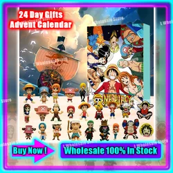 One Piece Luffy 24 Day Christmas Halloween Gifts Box Countdown Surprise Advent Calendar Boxes PVC Decoration Toys For Kids Gifts