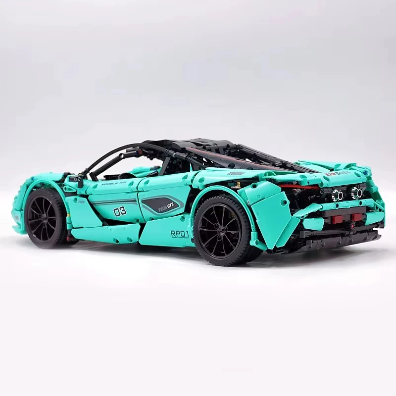 Molde rei 13167 1:8 campeões de potência de alta tecnologia 720s carro de corrida blocos de construção brinquedos montagem presente de natal para criança adulto