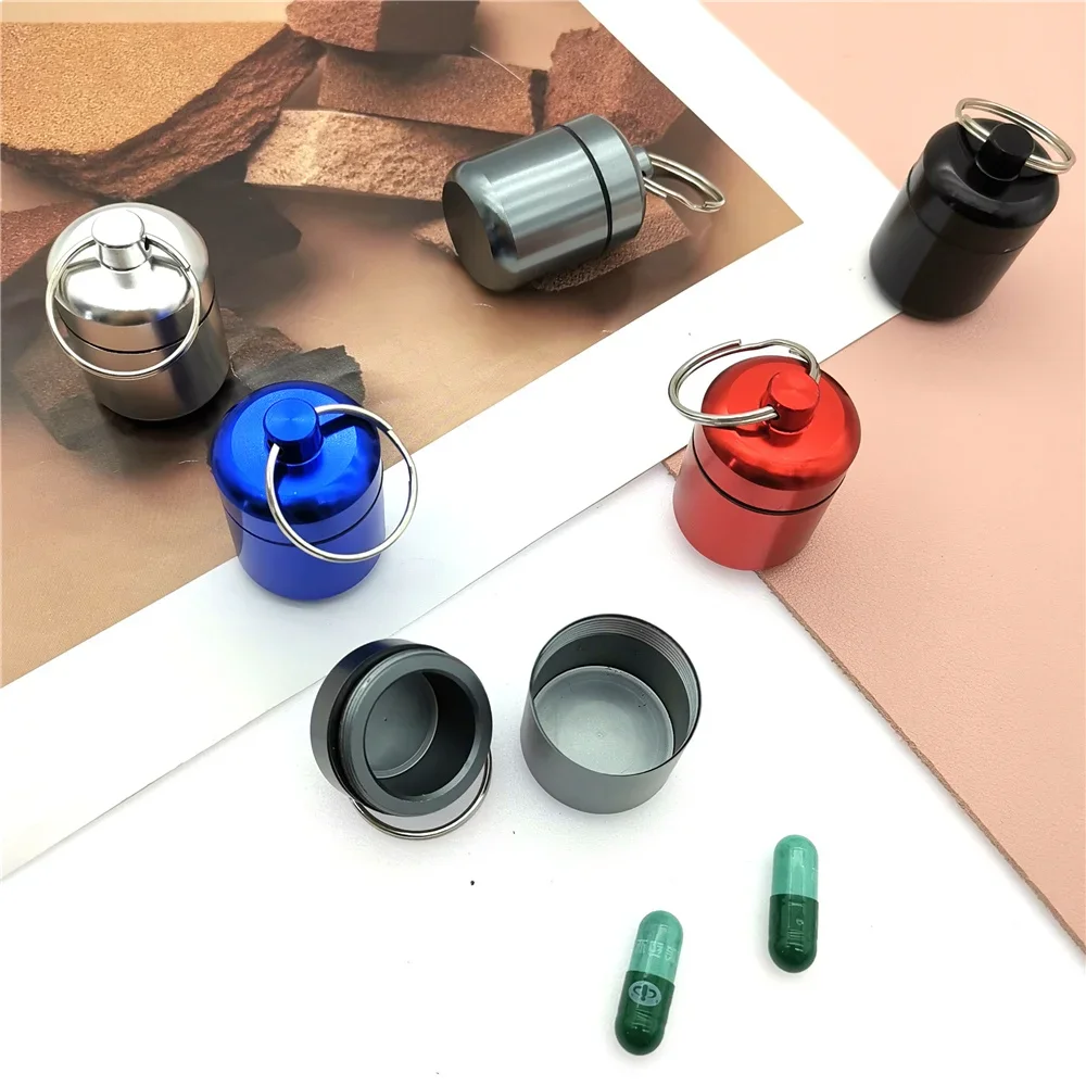 سبائك الألومنيوم حبة المفاتيح حامل صندوق حبوب صغير علبة حبوب منع الحمل مقاوم للماء منظم حبوب Stonego المحمولة حامل حبوب المفاتيح #3