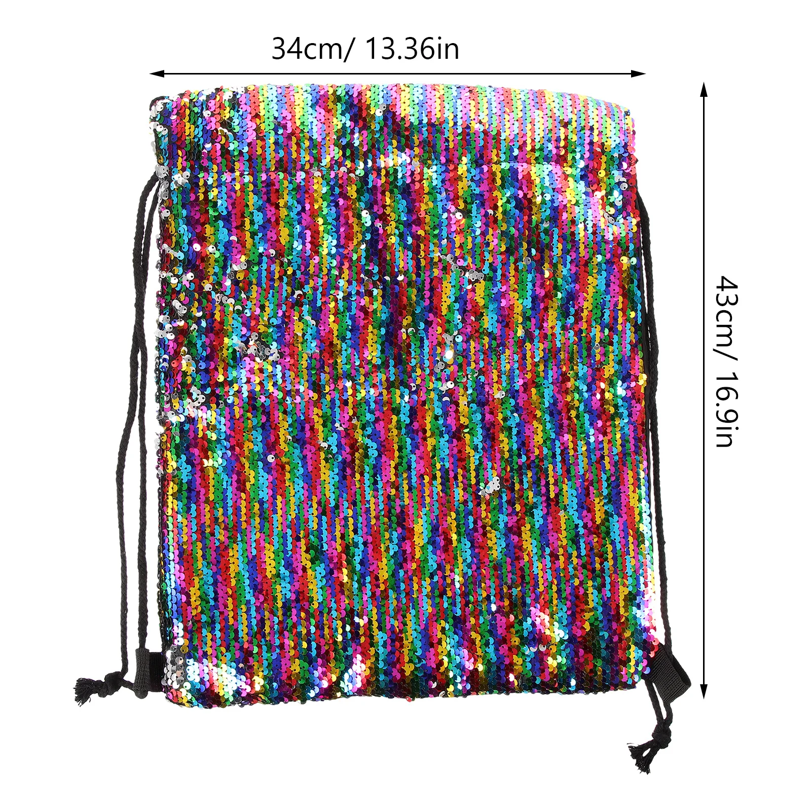 Grote rugzak met trekkoord en sprankelende pailletten, zware sporttas voor heren, dames, buitenreizen, wandelen