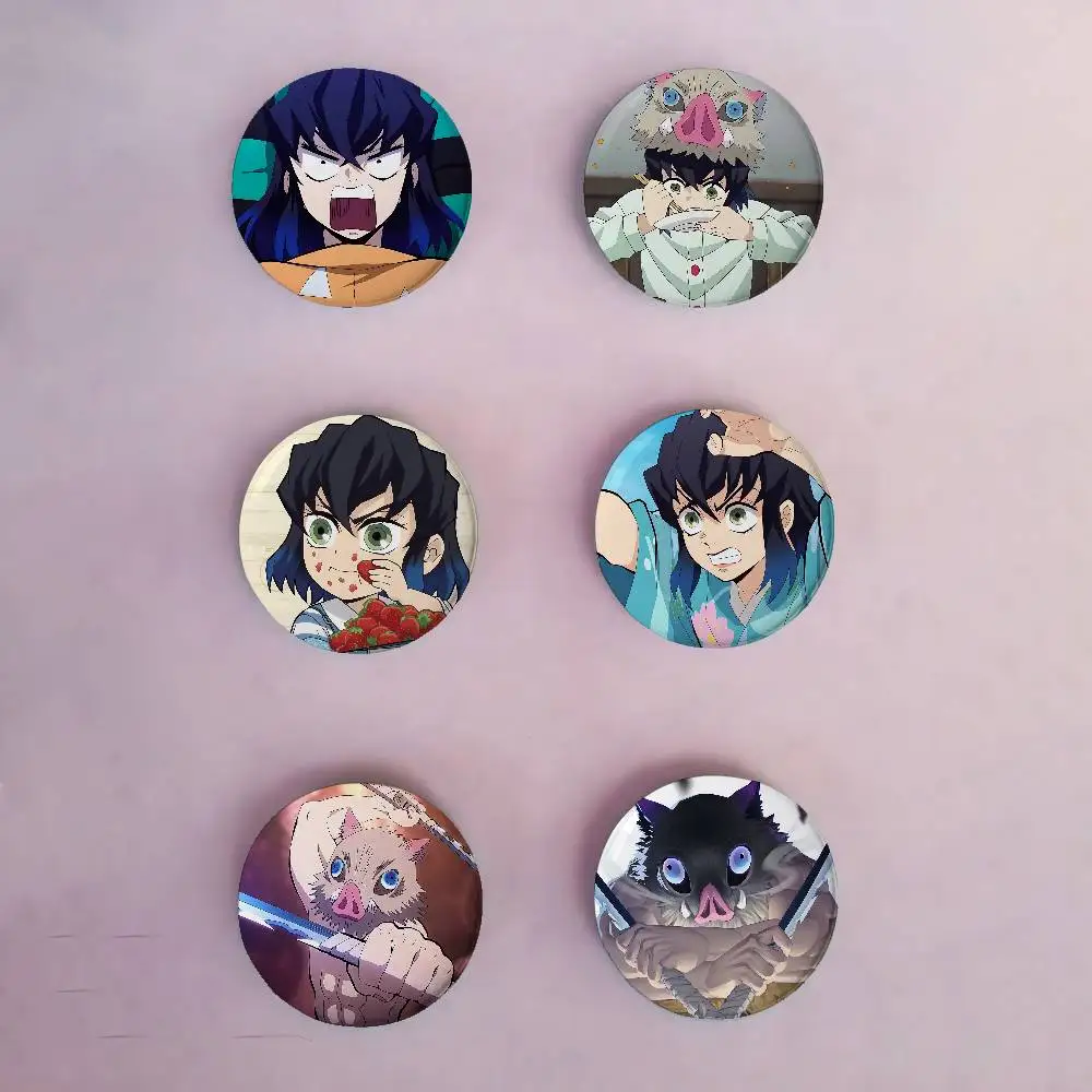 Inosuke Hashibira Badges Button PinsBrooch Creative Funny Badge Clothes Backpack Gift For Kids Friends