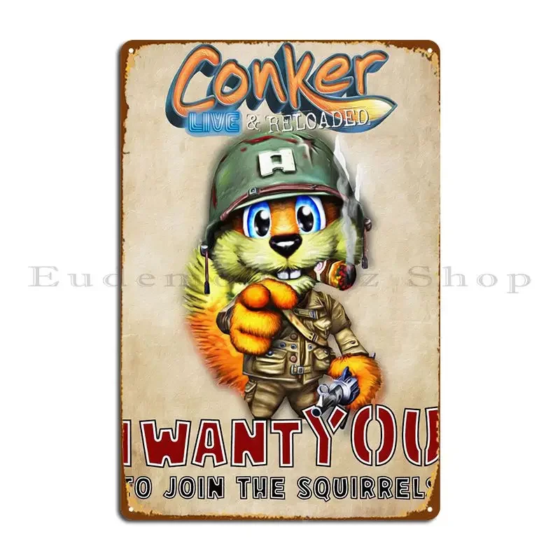 Conker I Want You Metal Sign Print Wall Mural Printing Bar Custom Tin Sign Poster