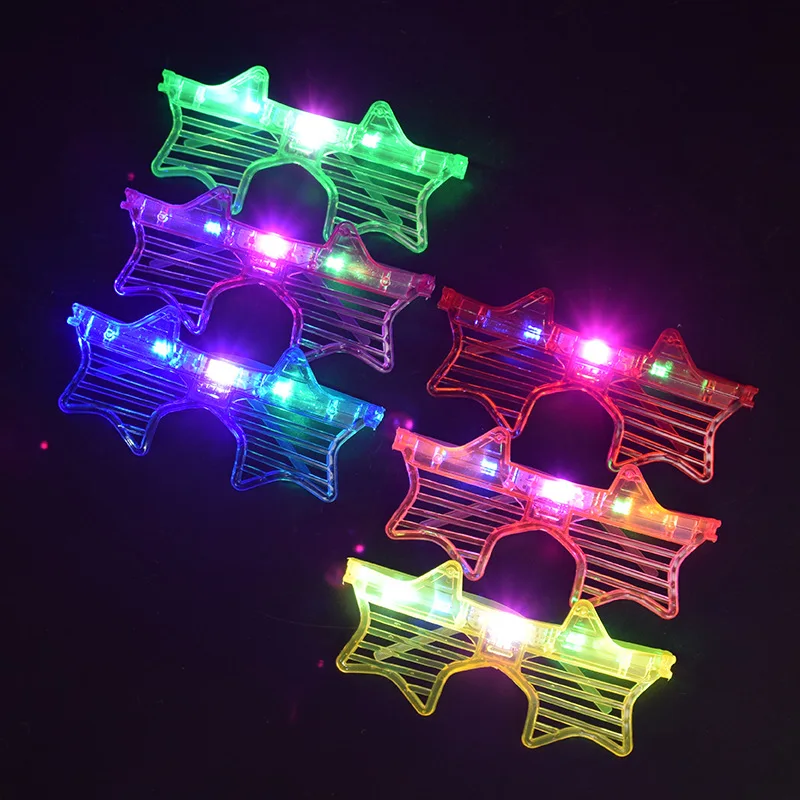 1pc Star LED Light Up Sunglasses Flashing Shutter Glasses Glow Neon Party for Kids Adults Light Toys Halloween Party Supplies