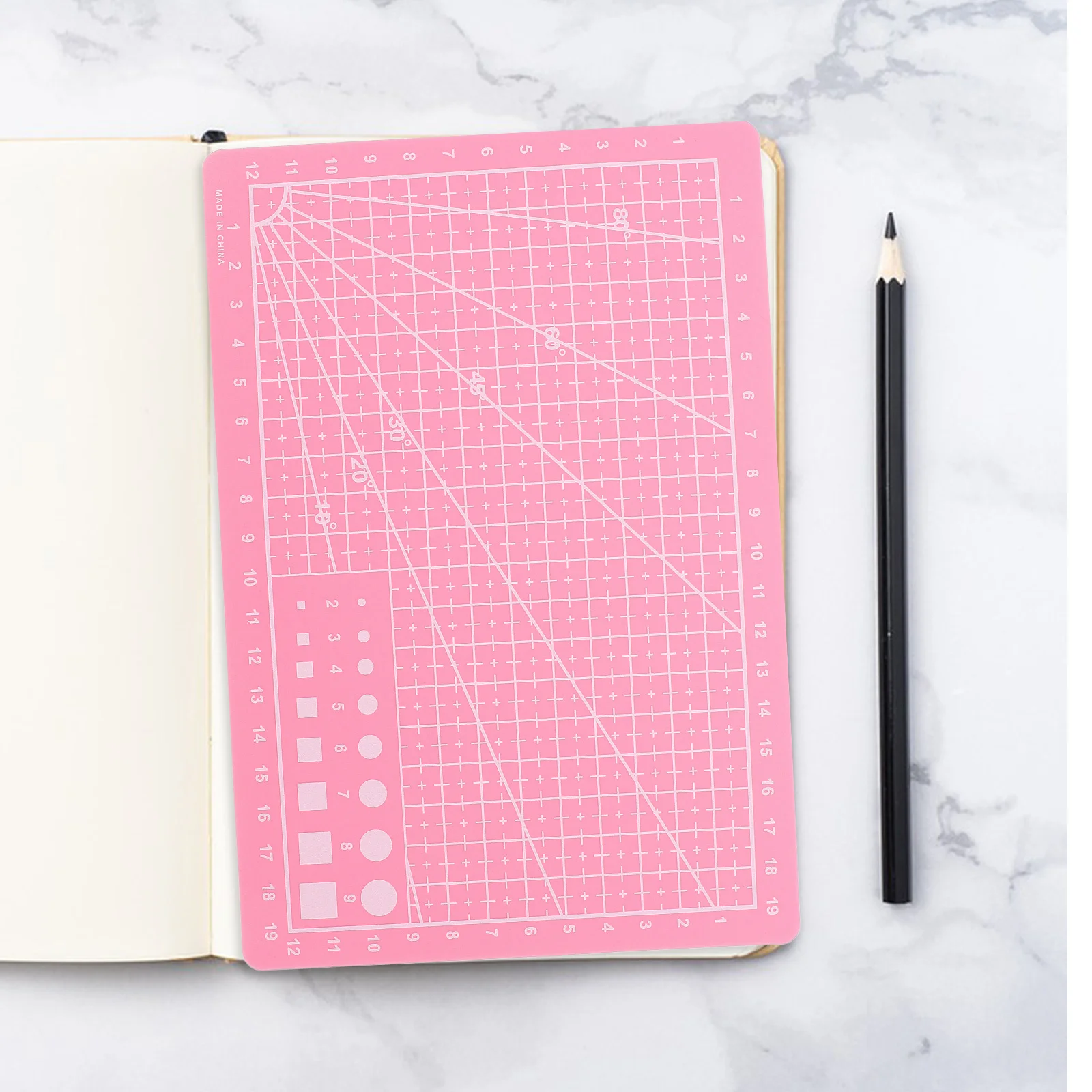 

2pcs A5 Double-Sided Self-Healing Cutting Mat Gridded Rotary Sewing Board For Diy Crafts Pink Reusable Durable Abs Large Pads